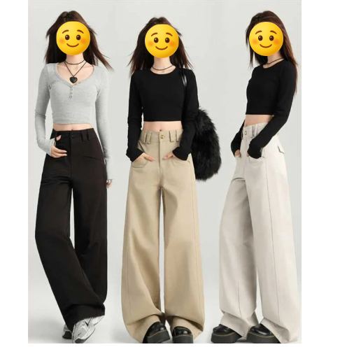 韩版黑色高级感休闲裤女2025牛仔裤
