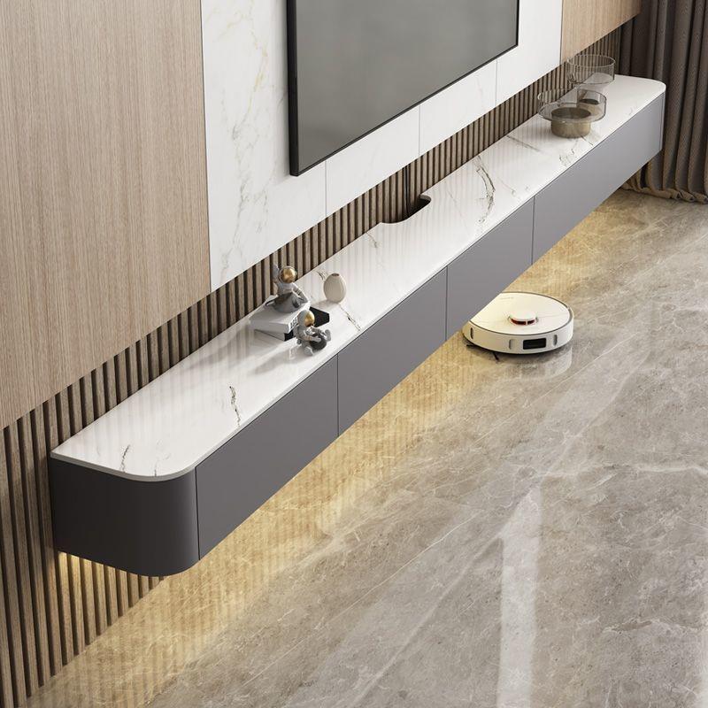 悬空电视柜全实木岩板茶几组合小户型客厅家用简约现代轻奢电视柜