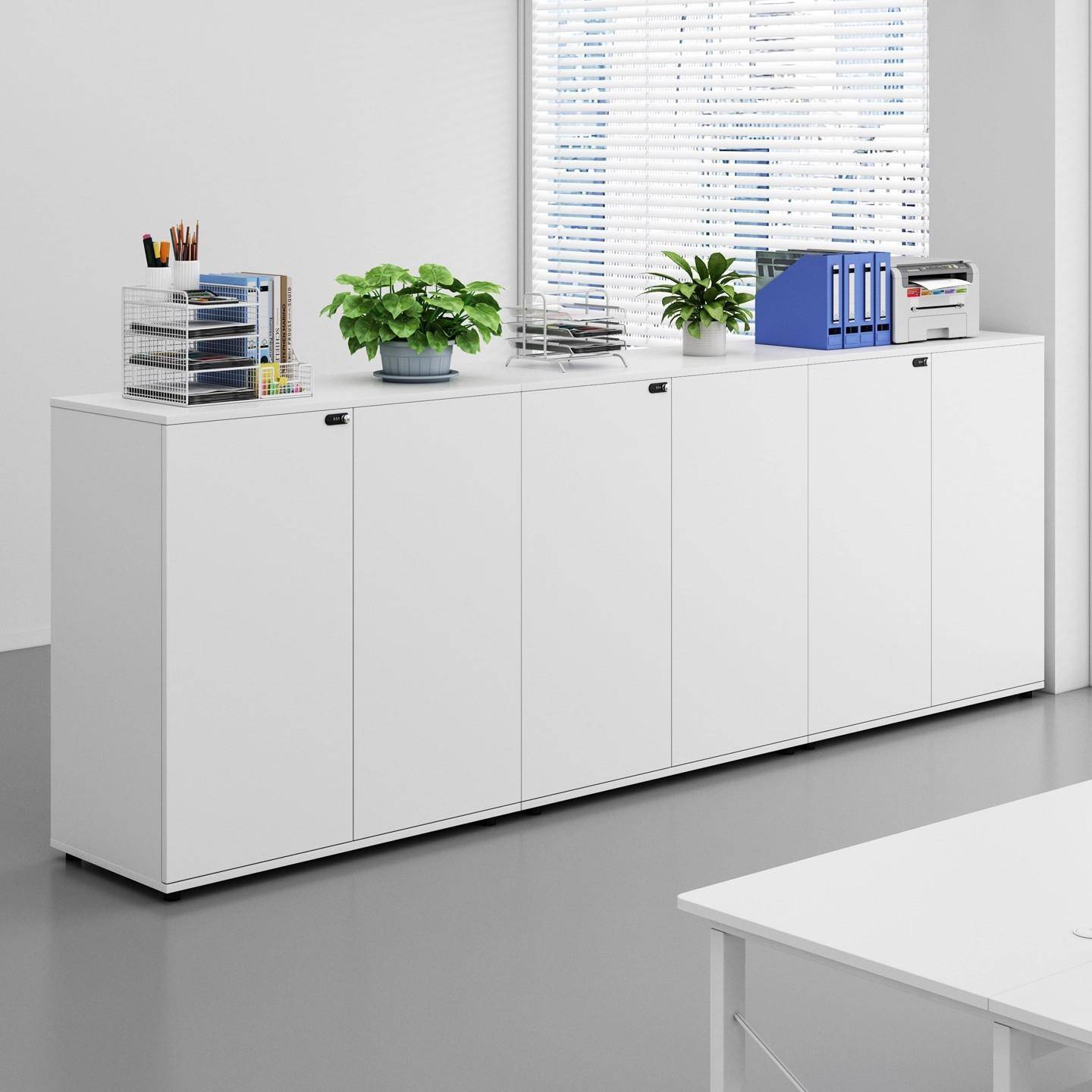 文件柜办公室桌边侧柜落地边柜档案收纳柜打印机置物柜资料储物柜