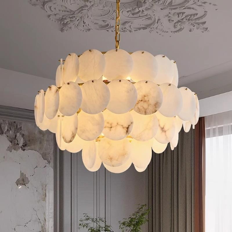 天然云石餐厅吊灯现代茶室简约前台餐桌客厅灯具设计师别墅吧台灯