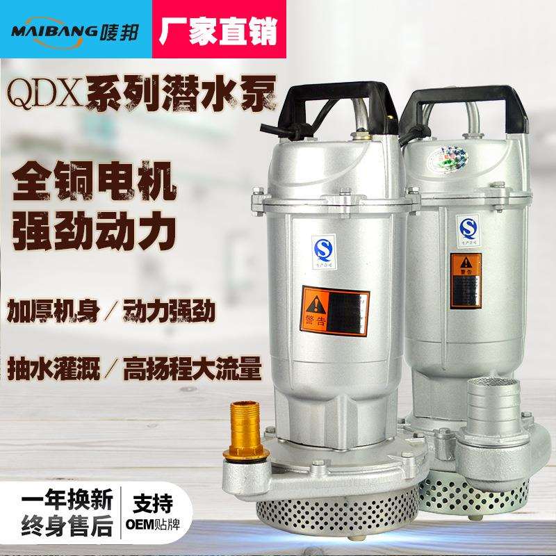 人民370W小型家用抽清水泵QDX井用农用灌溉抽水机浇花潜水泵220V