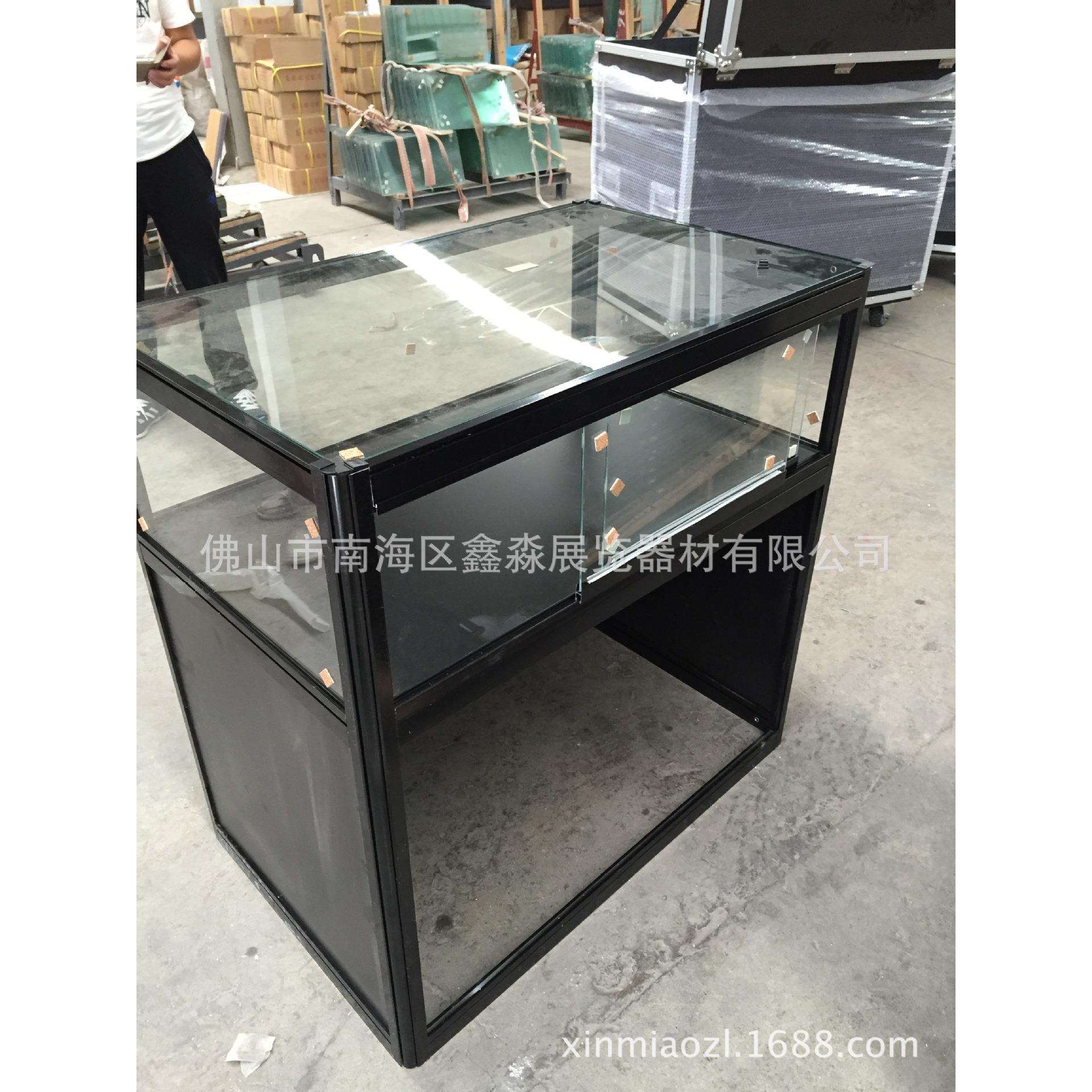 展会标摊铝材折叠柜台 玻璃铝合金折叠柜 便携式移动珠宝柜厂家