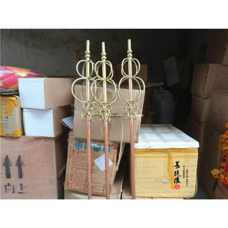 厂家直供禅杖 铜兵器法器用品地藏王禅杖法杖锡杖铜雕摆件