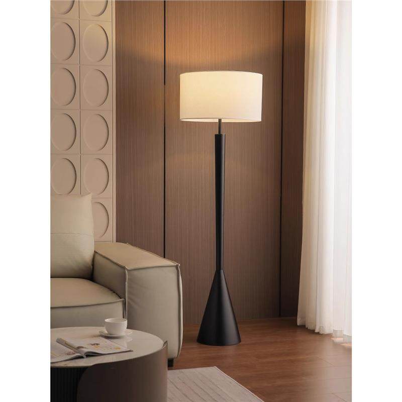 中古风客厅沙发旁摆件落地灯布艺灯罩书房卧室酒店大堂立式台灯