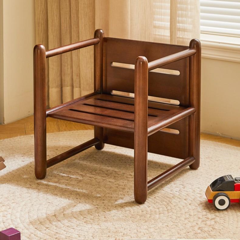 家逸实木矮凳家用小凳子客厅沙发凳子儿童靠背椅子多功能三面椅