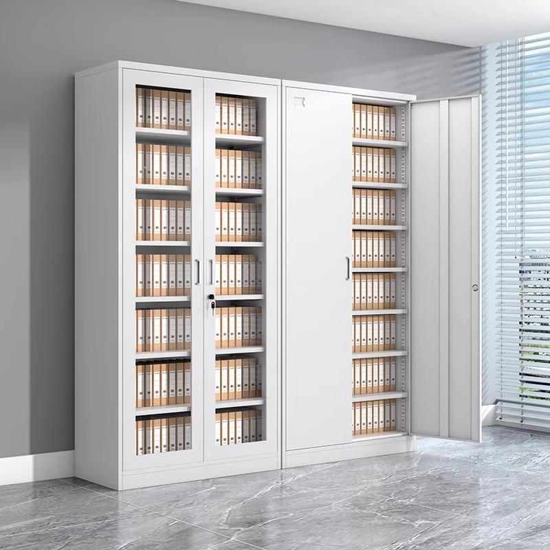 财务会计凭证柜办公室铁皮文件柜钢制资料档案柜带锁储物柜通玻柜