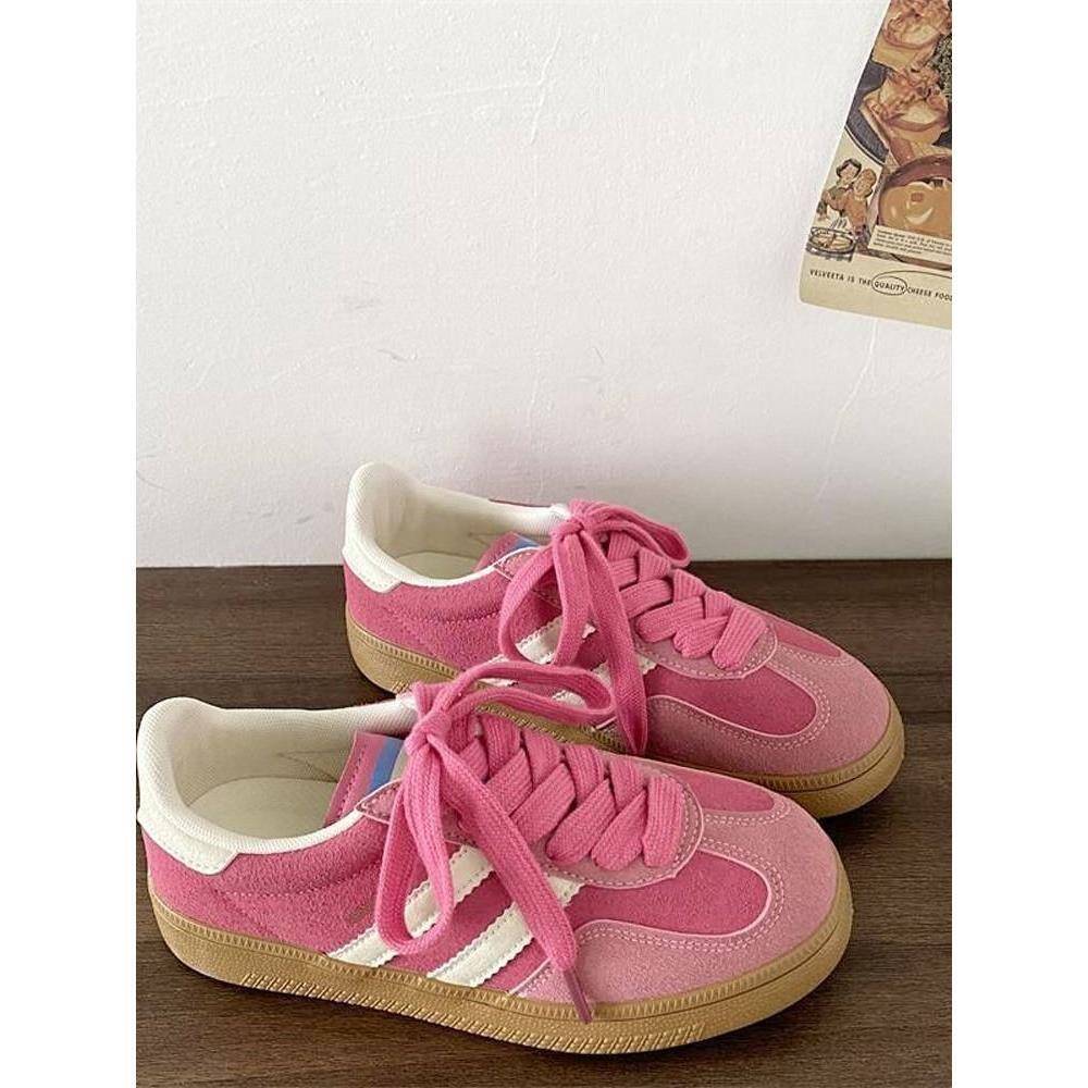 HXi平底小众覆古德训练鞋女2025春秋新款百搭系带小白鞋休闲板鞋