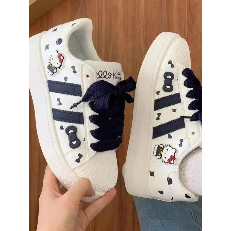 高颜值休闲女鞋可爱萌萌哒KT猫2025春新款板鞋小众百搭小白鞋