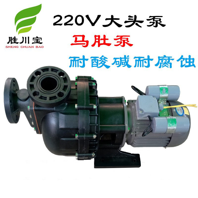 塑料耐腐蚀自吸泵220V单项小型大头泵防酸泵胜川宝牌污水泵图片