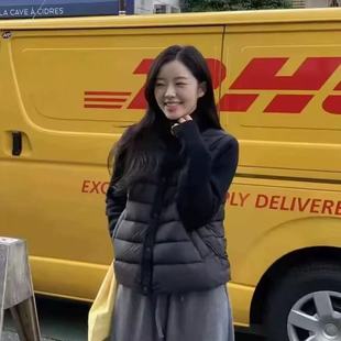 通勤风立领拼接90白鸭绒羽绒服女轻薄保暖外套2025新款