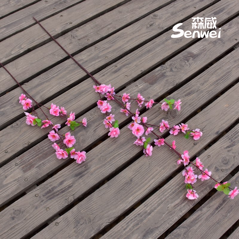 仿真桃花枝假花干枝单支室内客厅装饰树枝桃花树绢花假树桃花包邮