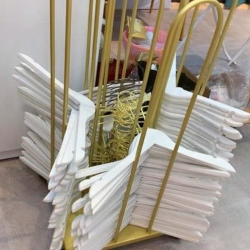 不锈钢衣架用裤夹道具衣撑支架衣服架服装店裤手推架商场收纳框耐