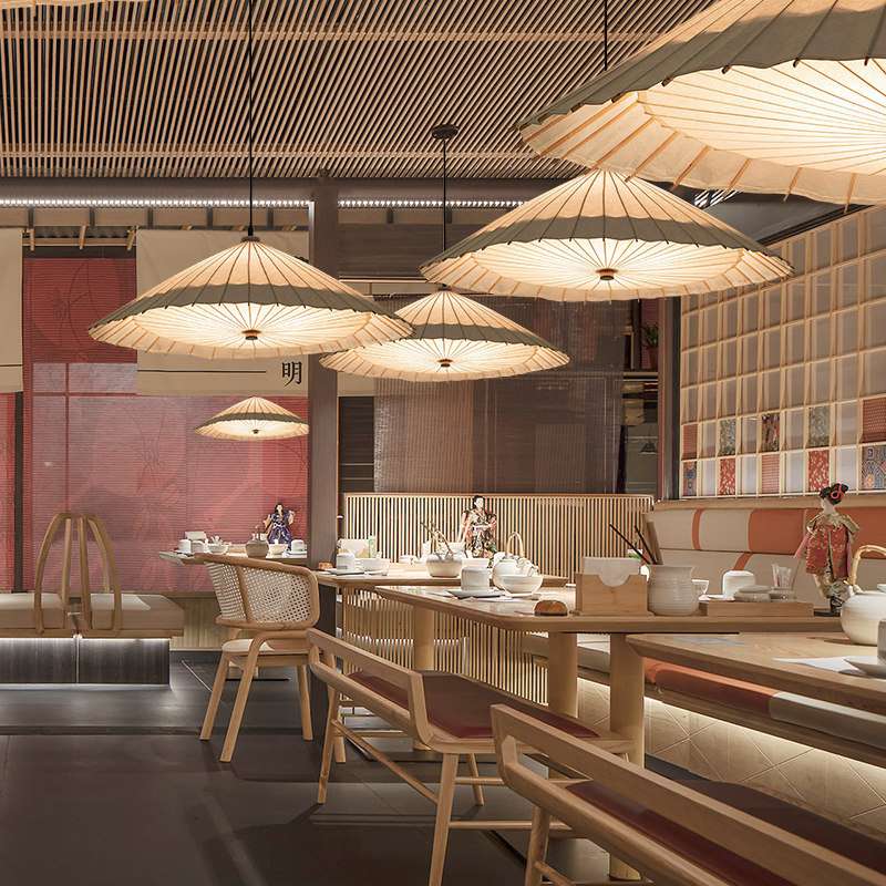 日式吊灯禅意复古火锅店餐厅吧台饭店装饰灯茶室民宿走廊过道伞灯