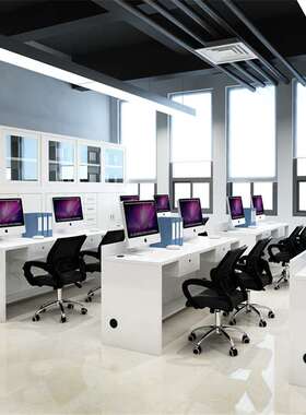 公司职员6人2人办公桌子双人多人员工位房产中介销售电脑桌椅组合