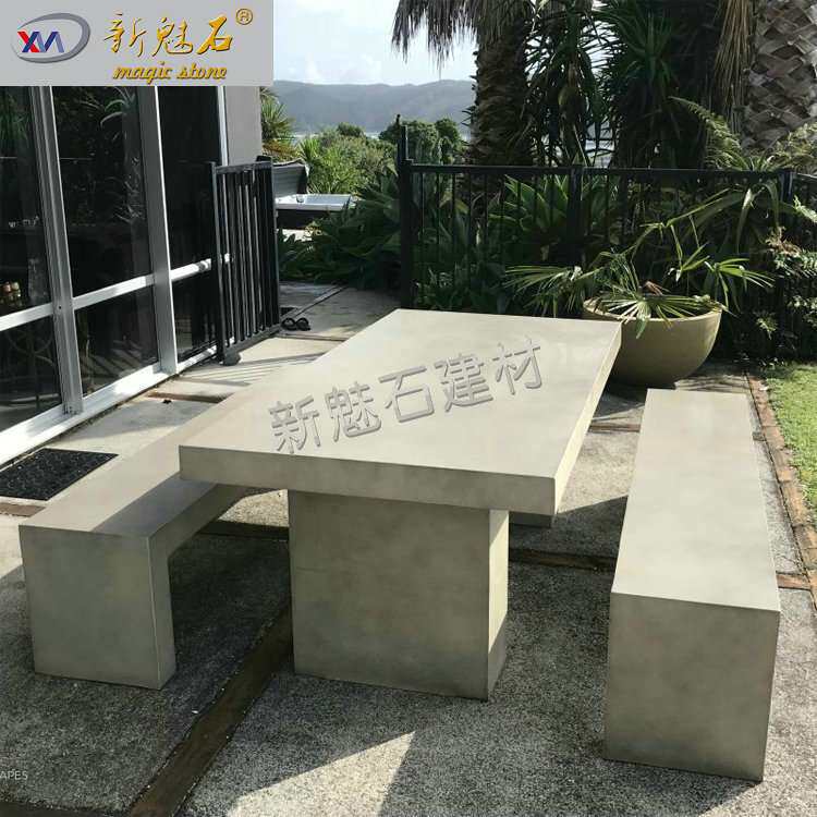 清水混凝土别墅景观设计桌凳 新城市水泥创意凳 广场水磨石仿石凳