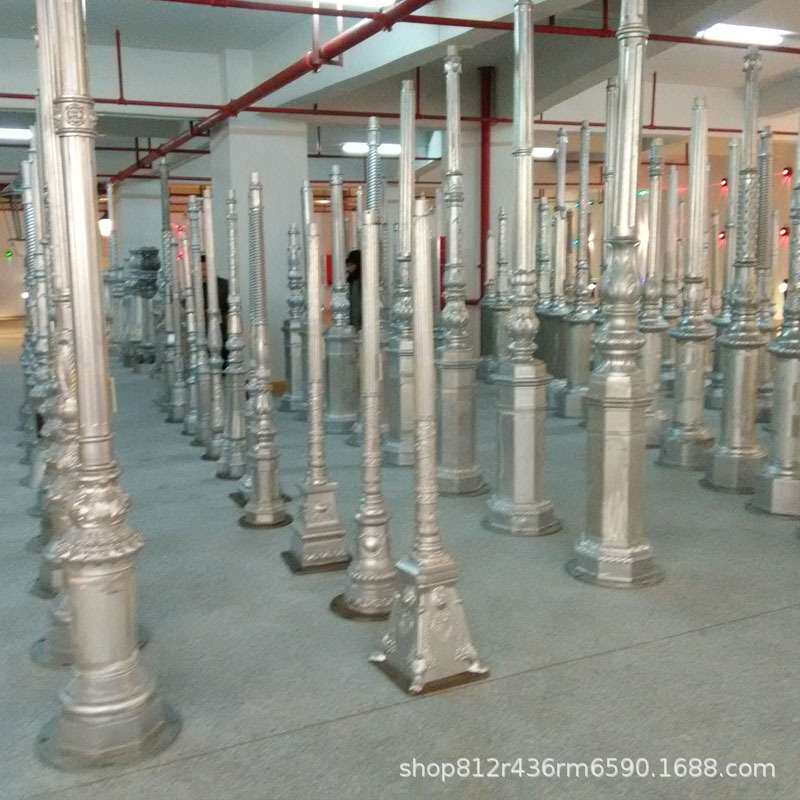 欧式仿古路灯铝材花园别墅景观小区工厂庭院2头弯六角3.5米庭院灯