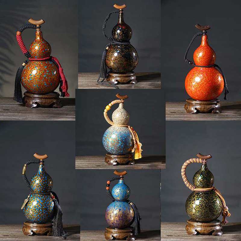 福州非遗大漆葫芦酒壶摆件中式摆饰手工髹漆肌理螺钿黑金菠萝漆,3C数码配件,USB灯,淘宝优惠券,粉丝福利购,淘宝优惠卷