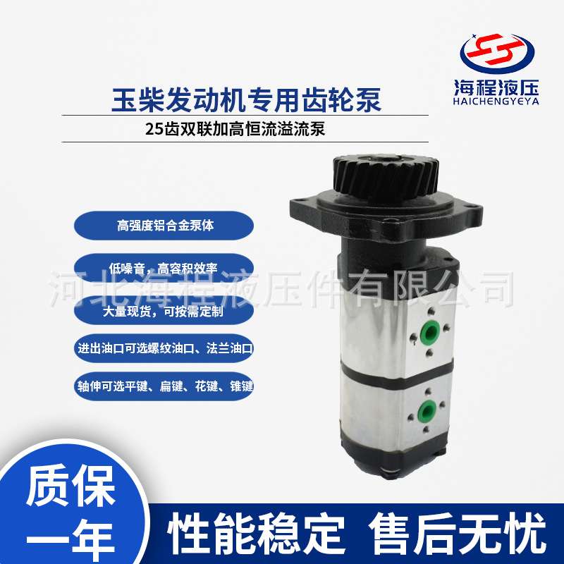 玉柴发动机专用齿轮泵 25齿双联加高液压泵 F320/310