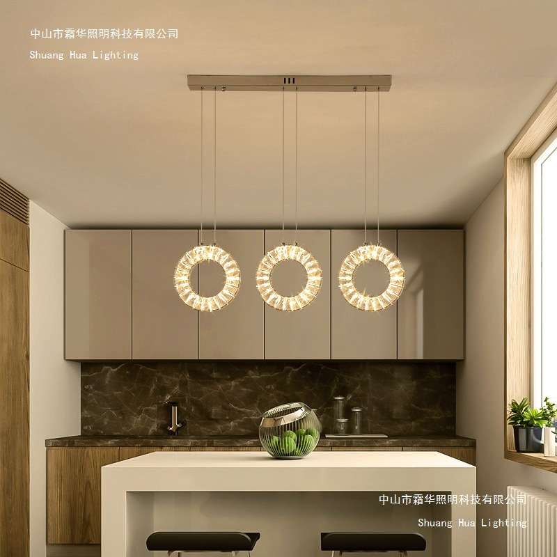 餐厅灯现代简约长方形水晶吊灯创意个性吧台灯单头吊灯2025年新款