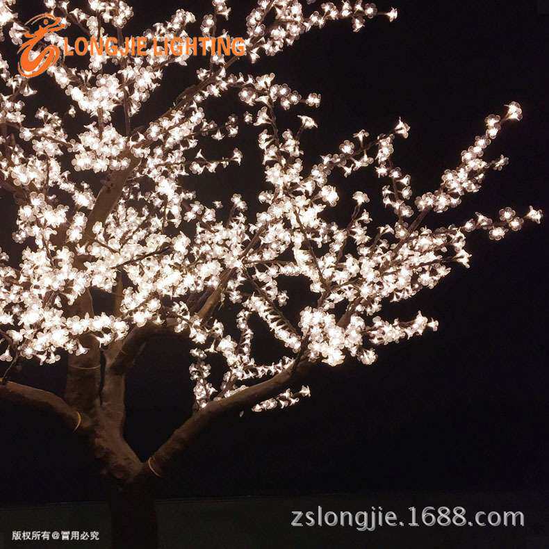 2484灯 高2.8米 粉红色紫金花发光树 粉红桃树灯 LED桃花树