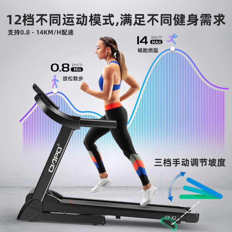 畅跑X2家用跑步机电动室内可折叠健身器材跨境Treadmill静音设计