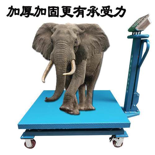 带轮子电子秤商用600kg移动式工业称重电子手推车地磅秤1吨