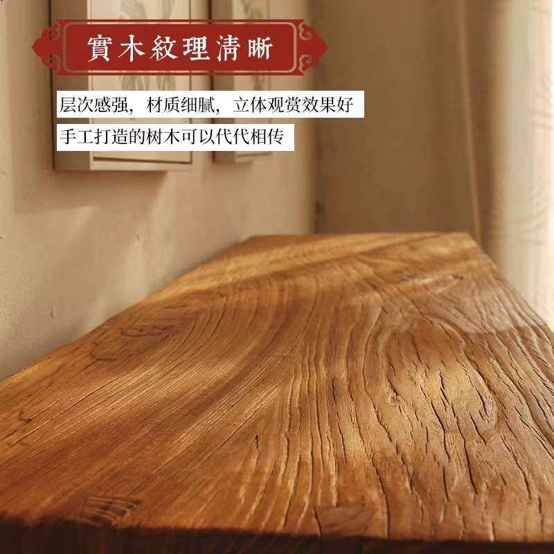 老榆木书架实木落地书架吊柜桌面全墙满墙书柜全漫咖啡置物架收纳