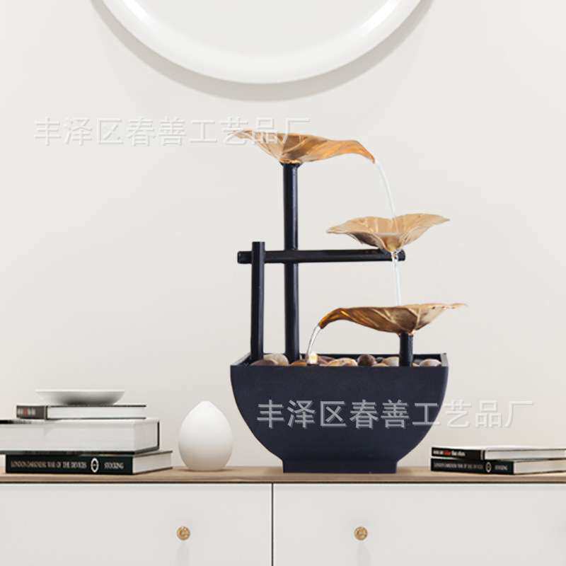 home decor跨境电视购物铁艺流水摆件办公室桌面喷泉家居风水装饰