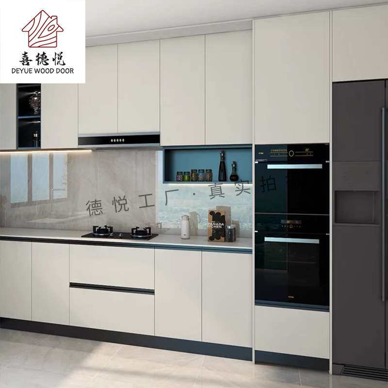 南京简约纯实木橱柜石英石台面烤漆工艺柜门工厂店