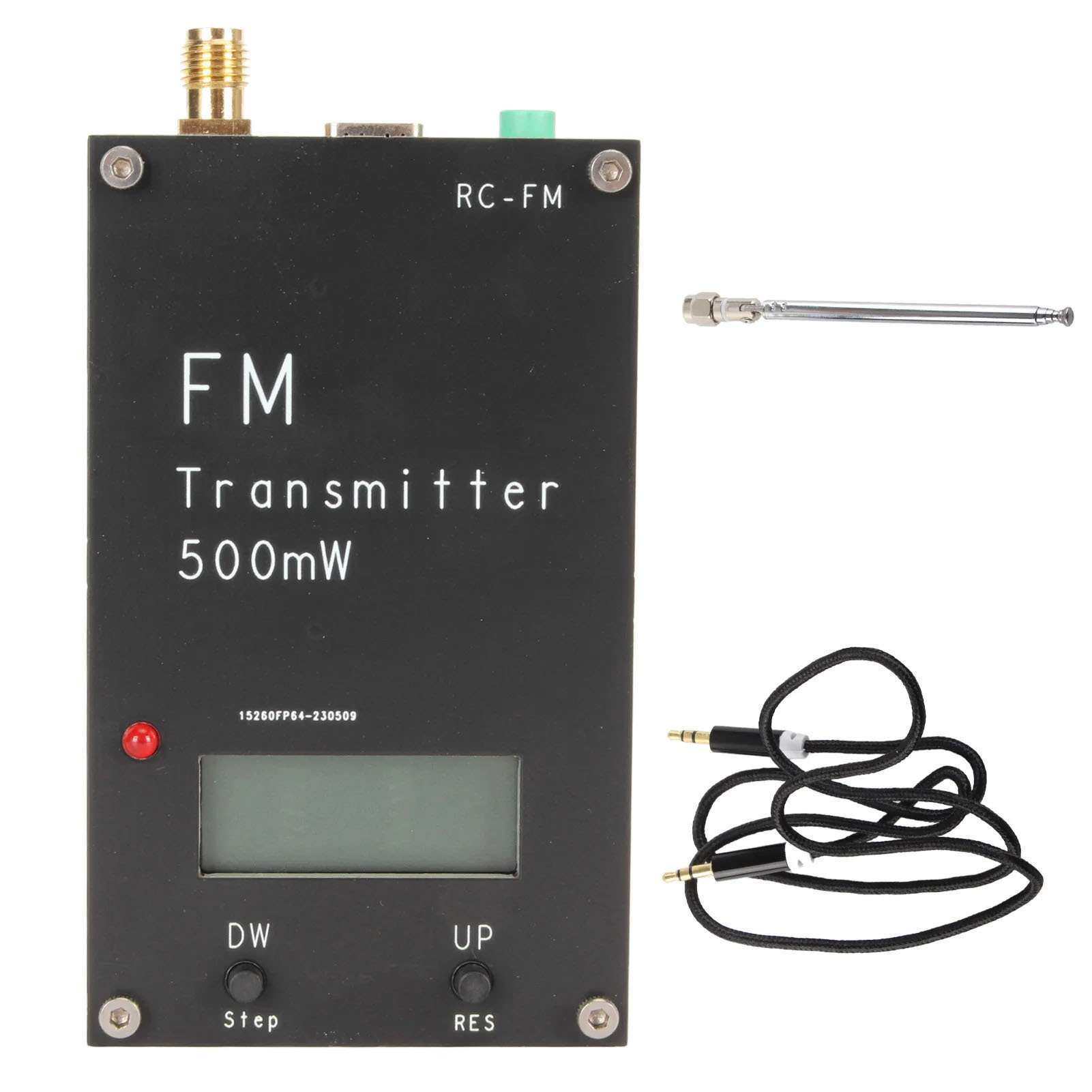 2000米 FM发射机 数字显示 0.5W 500mW 立体声 76-108M （直拍）
