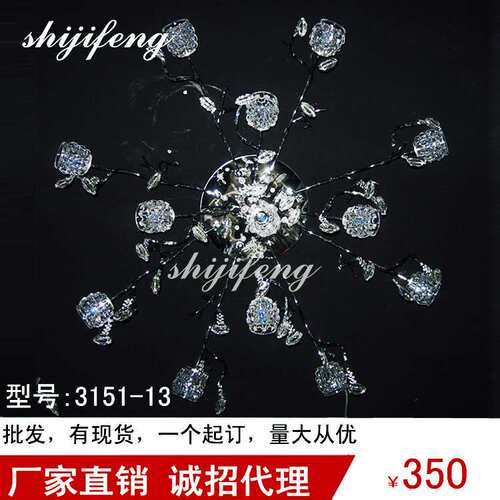 ceiling lamp枝型田园咖啡厅服装店灯餐厅客厅卧室铁艺水晶吸顶灯