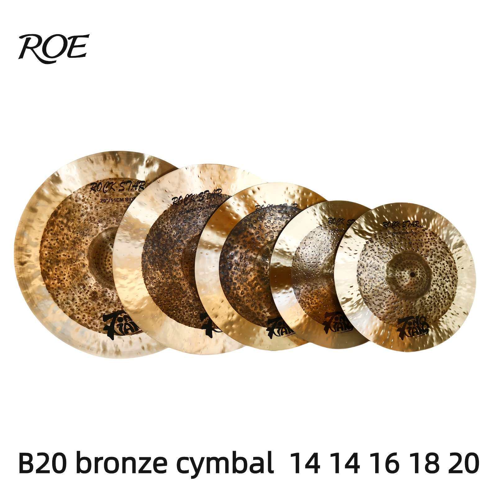 B20青铜钹套装 手工制作的复古镲片,14 “,16”,18 “,20”专