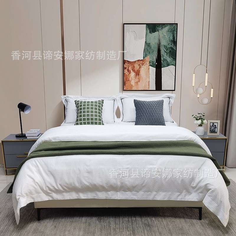 样板间床品套装 家具展厅北欧意式极简软床软装床上用品多件套