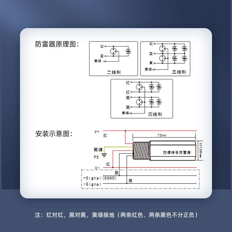防爆型测控信号防雷器24/4L 防电涌Ex四线仪表管式抗浪涌保护顶世