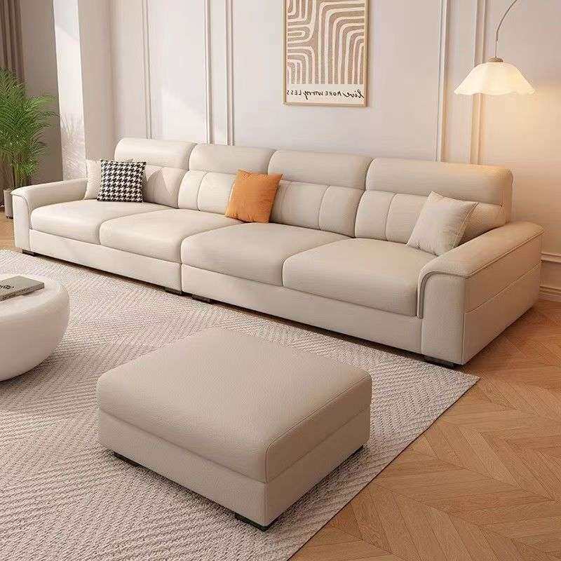 布艺沙发客厅极简奶油风三四人小户型可拆洗棉麻新款沙发家具单人