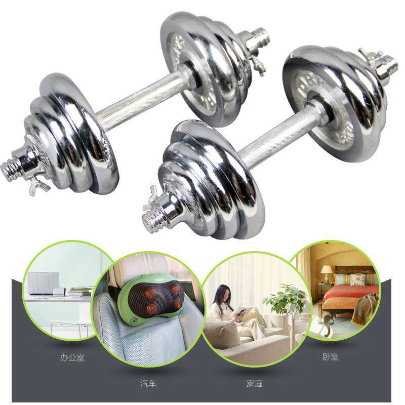现纯铁电镀丝光杆哑铃精品盒装电镀哑铃健身器材10-30公斤可调节