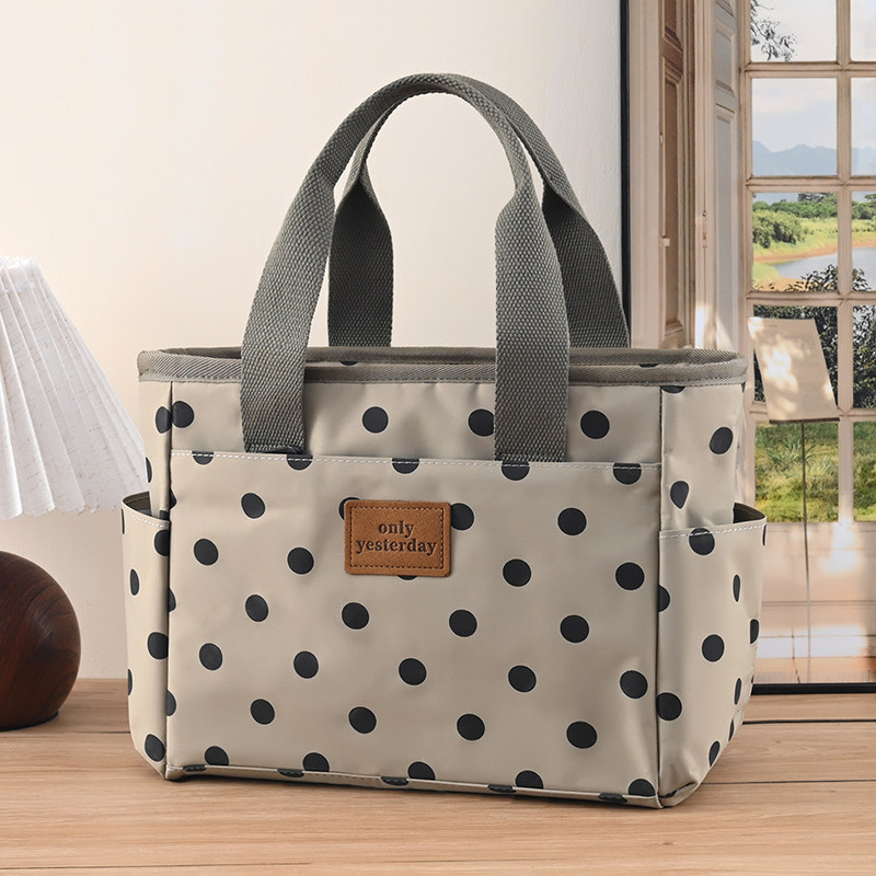 加厚防水饭盒手提袋便当包大号带饭餐包保温袋大容量饭盒袋帆布包