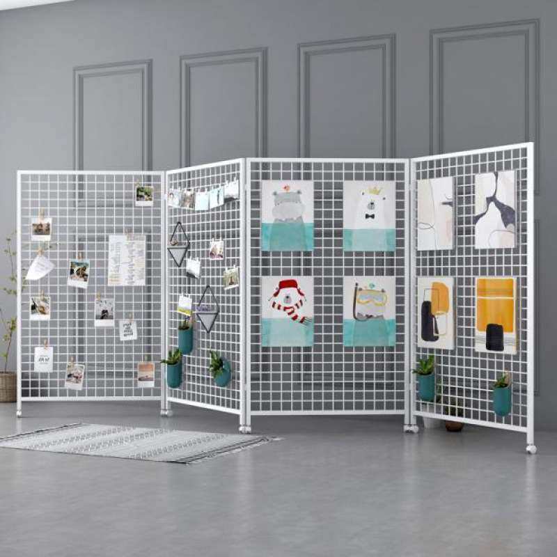 幼儿园画展作品折叠展示架货架饰品美术绘画铁艺网格铁丝网置物架