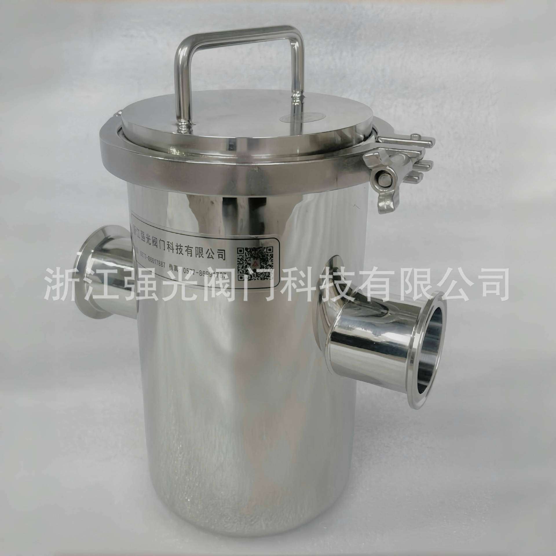 304/316L镜面抛光快装食品级不锈钢快开式快拆式管道磁铁过滤器