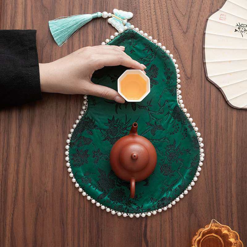 织锦如黛珍珠葫芦小茶席中式禅意干泡台轻奢高端垫子布艺防水壶承,玩具/童车/益智/积木/模型,遥控车升级件/零配件,淘宝优惠券,粉丝福利购,淘宝优惠卷