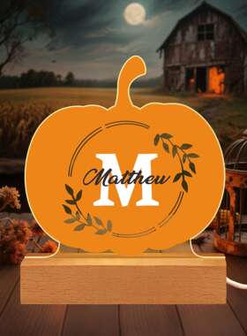 跨境Etsy南瓜标志万圣节场景布置装饰品创意节日主题氛围桌面摆件