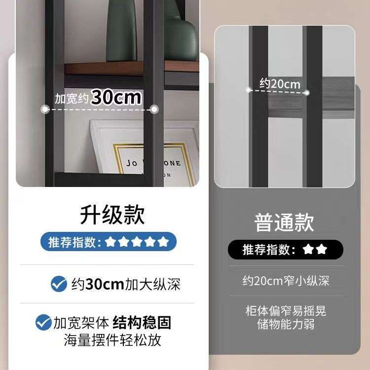 展示柜产品陈列柜简易落地靠墙货架展示柜办公室客厅书房钢木书柜