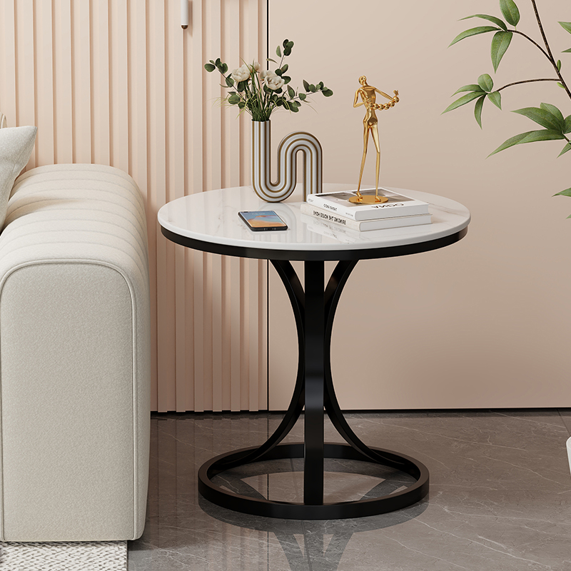 轻奢岩板边几小茶几大理石客厅沙发角几简约可移动阳X台小圆桌边