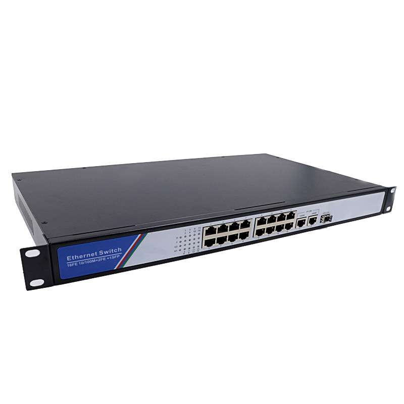 百兆16+2+1SFP POE机架式  网络机柜交换机 安防监控厂家