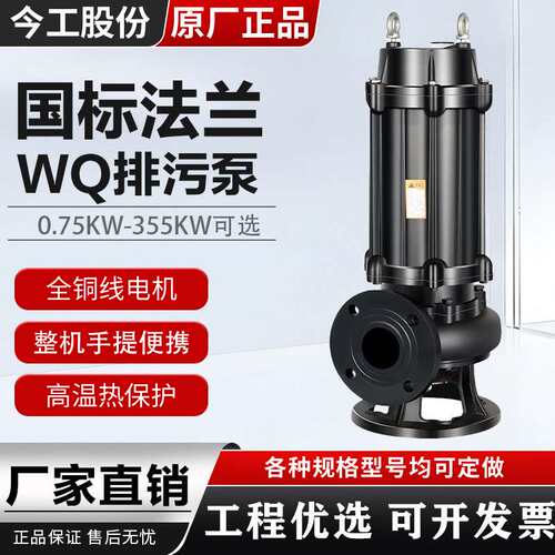WQ法兰排污泵污水泵220V家用抽粪泥浆抽水泵380V潜水泵抽水机