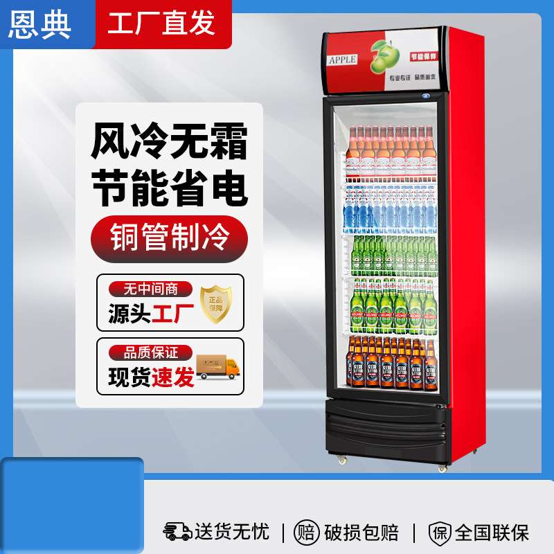 恩典冷藏展示柜饮料柜立式商用冰箱单门保鲜柜双门啤酒柜饭店超市