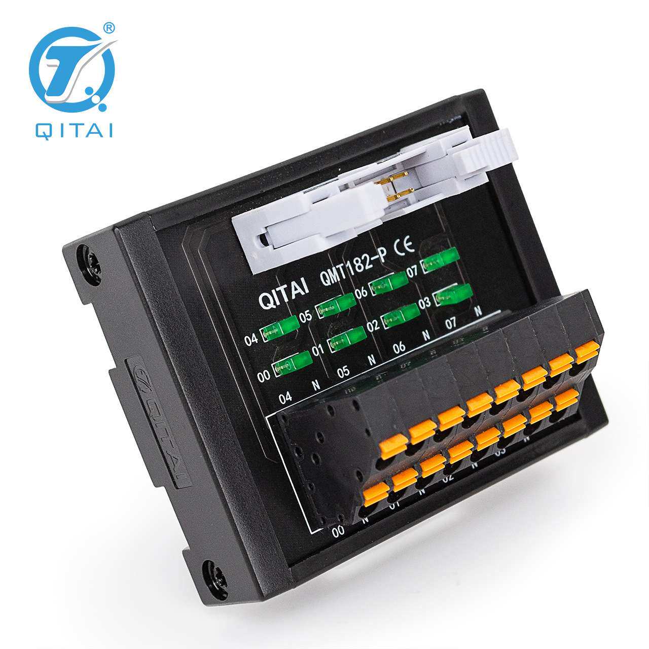 QMT182-P 输入式端子台 欧式快插 8位输出 牛角座转端子 PLC端子