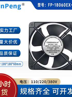 FP-18060EX-S1-B轴流风扇 18cm配电柜工业大风扇机箱220V散热风扇
