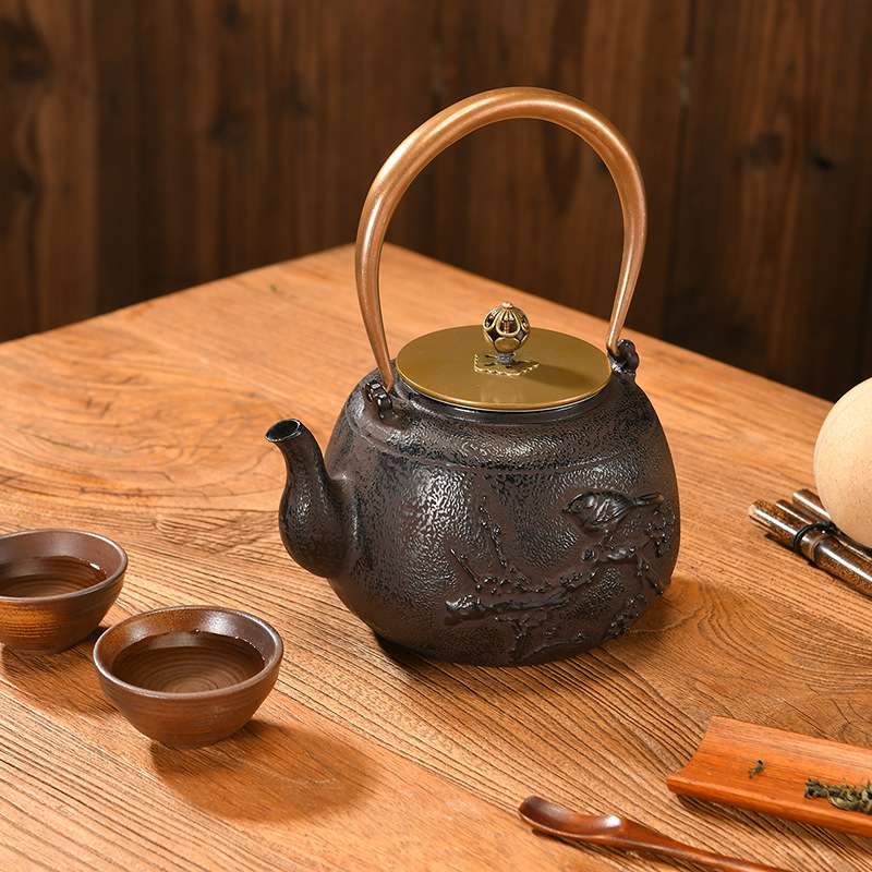 铸铁茶壶围炉煮茶复古提梁铸铁壶功夫煮水泡茶壶烧水铁壶软装摆件