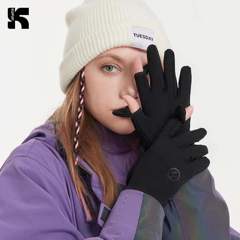 单板滑雪手套内胆内穿五指分指触屏专业刻滑加绒保暖成人女男